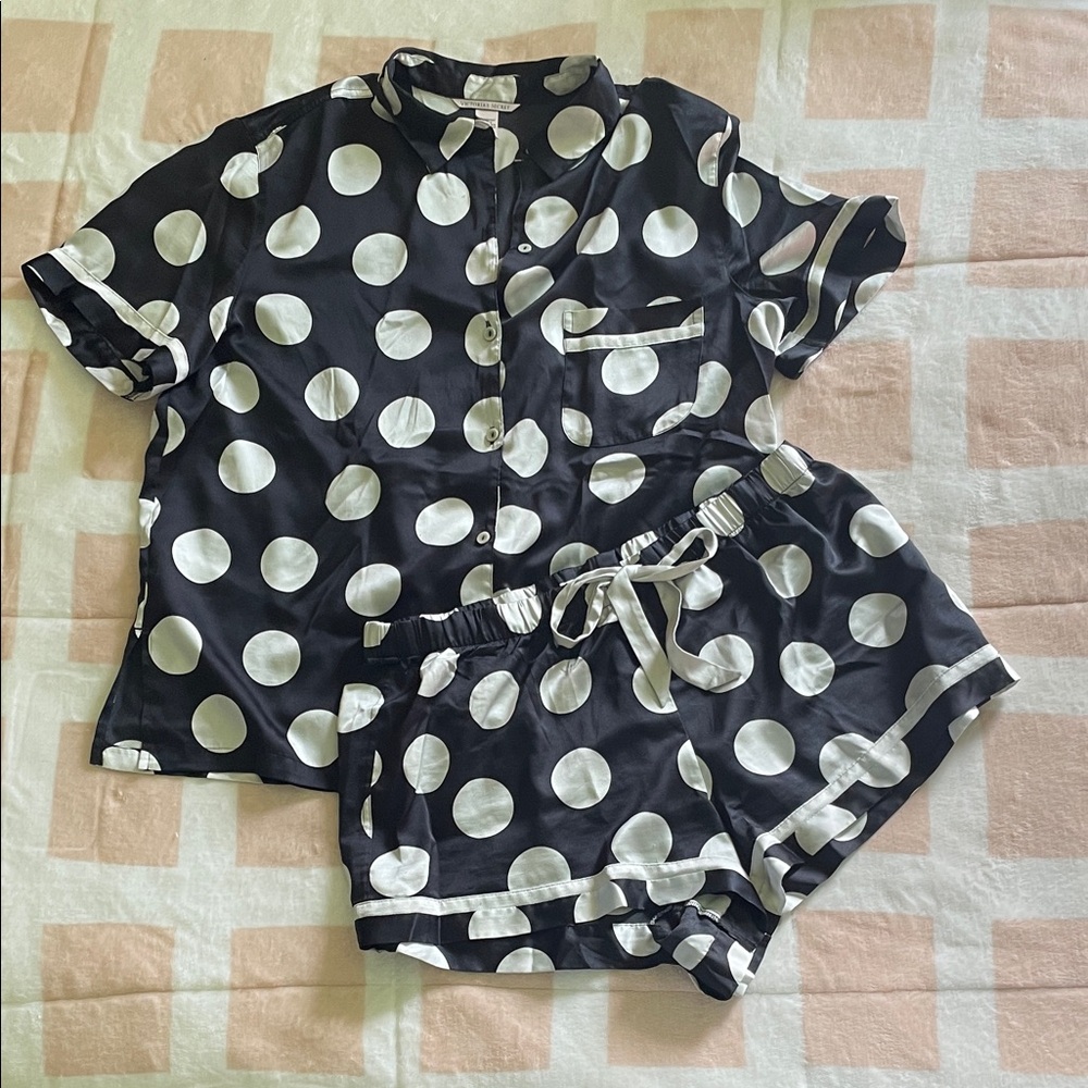 VS Satin Polka Dot Pajama Set
